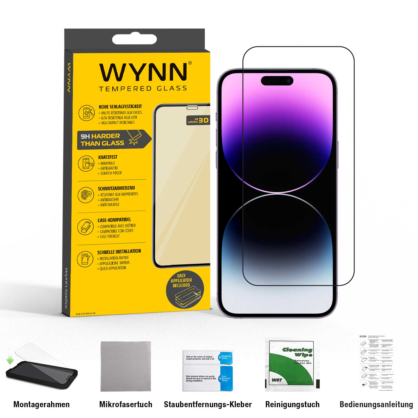 WYNN 3D Full Coverage Schutzglas  iPhone 14 Pro Max