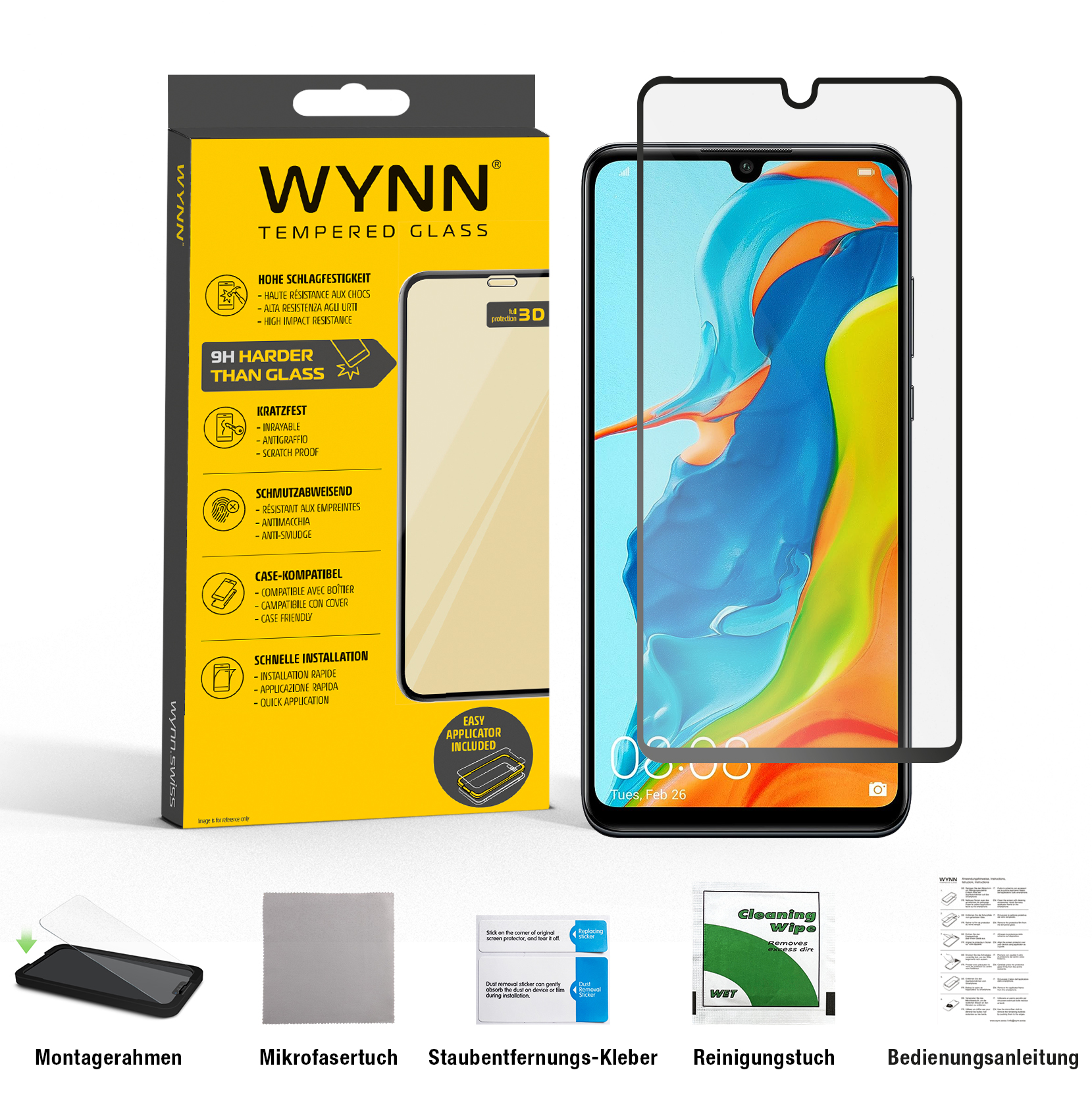 WYNN 3D Huawei P30 Lite New Edition Full Coverage Schutzglas