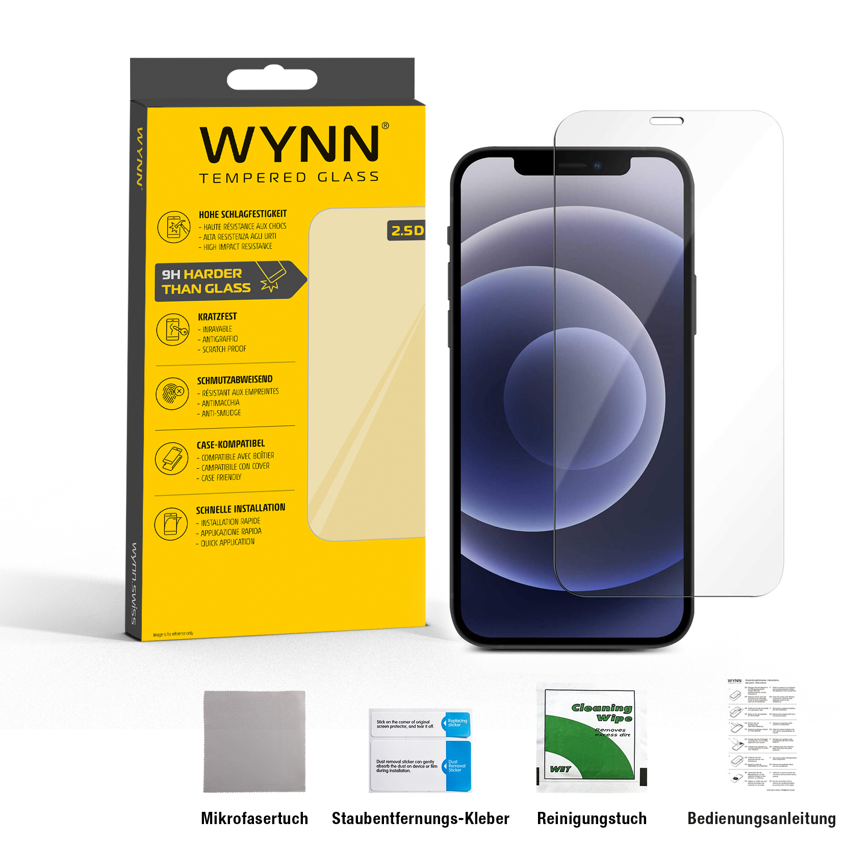 WYNN® 2.5D Extra Clear Schutzglas iPhone 13 mini