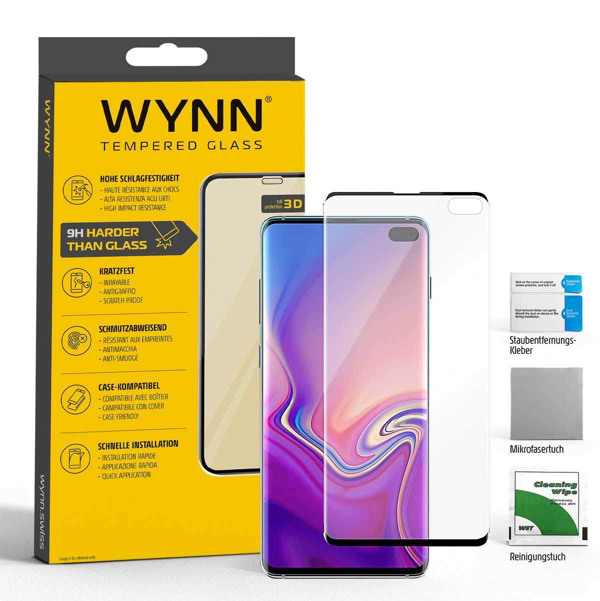 WYNN Samsung Galaxy S10+ 3D Curved Schutzglas