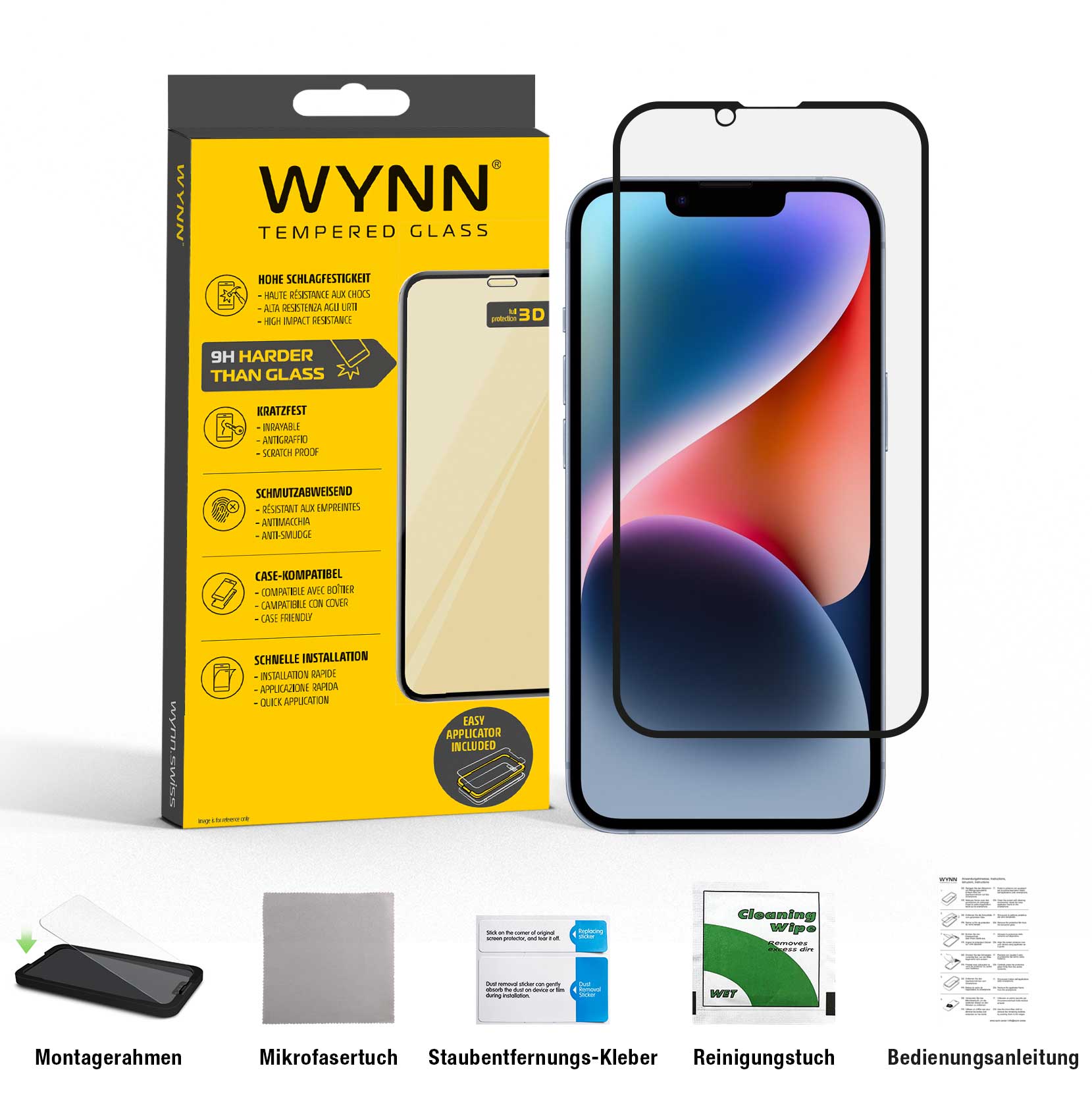 WYNN 3D Full Coverage Schutzglas  iPhone 16e/14/13/13 Pro