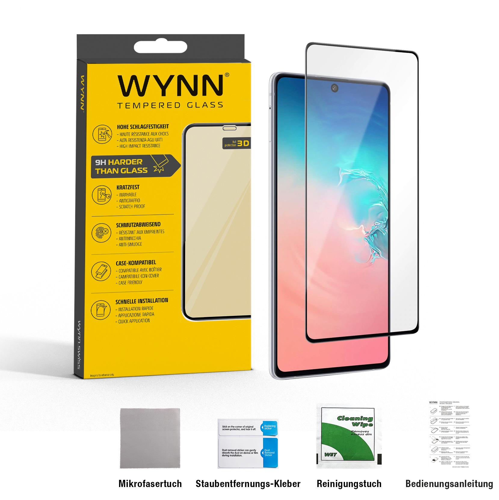 WYNN Samsung S10 Lite/A91 3D Full Coverage Schutzglas