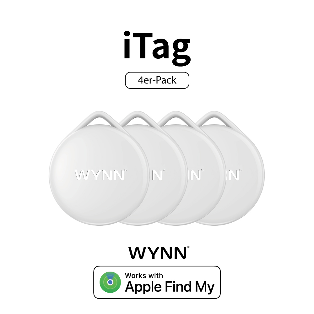 WYNN iTag, Schlüsselfinder, rund, 4er-Pack, weiss