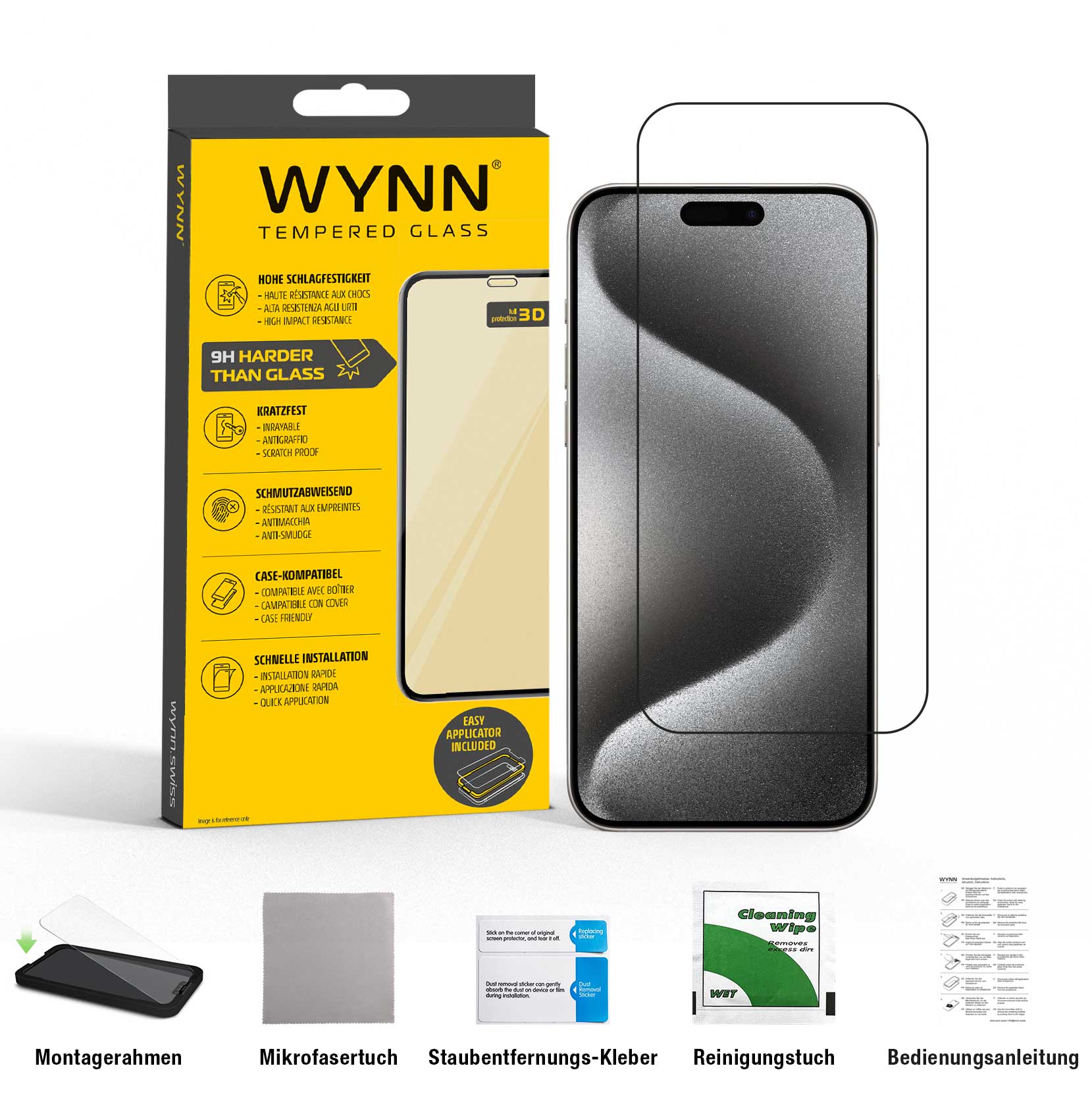 WYNN 3D Full Coverage Schutzglas  iPhone 15 Plus
