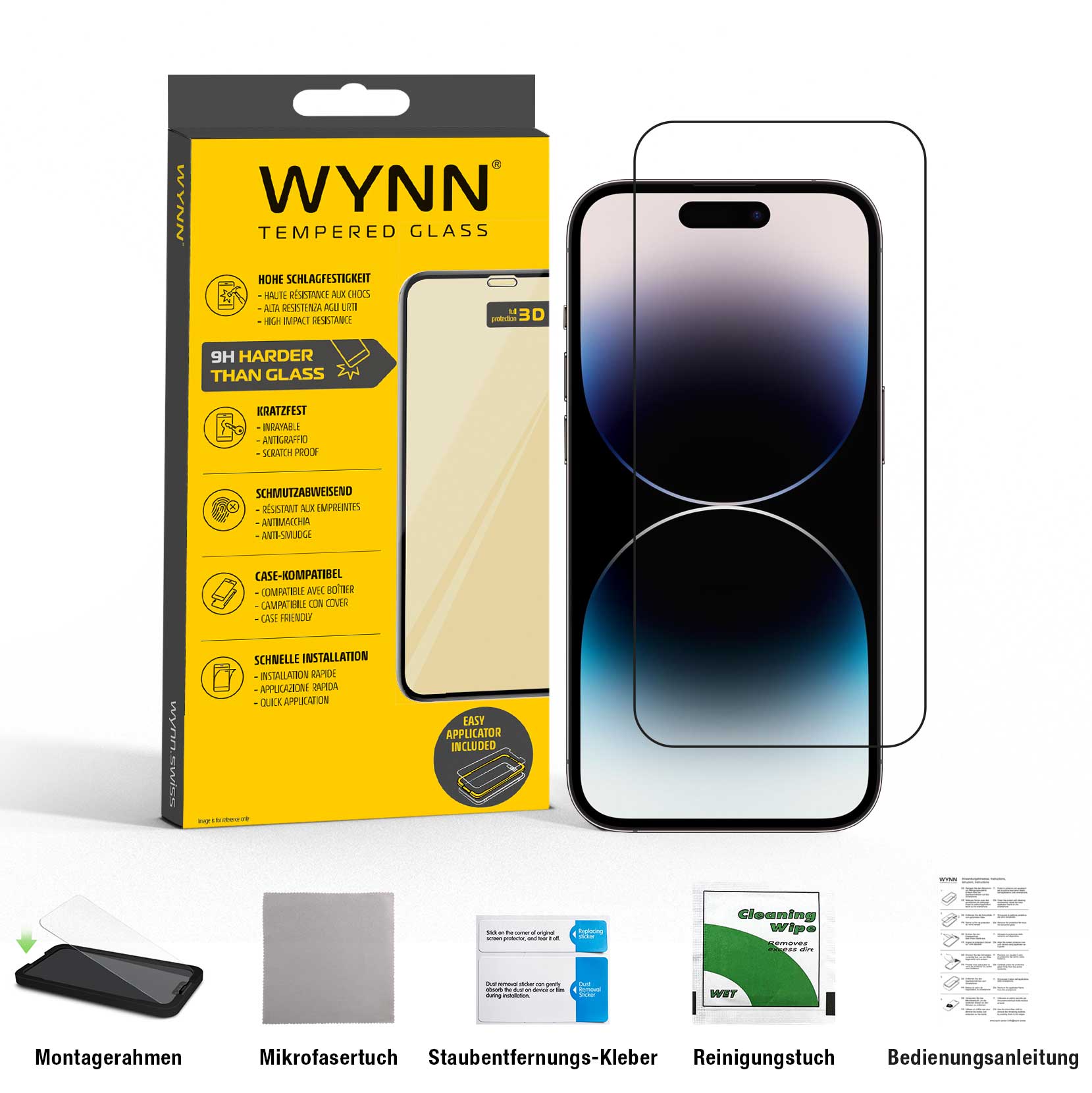 WYNN 3D Full Coverage Schutzglas  iPhone 14 Pro