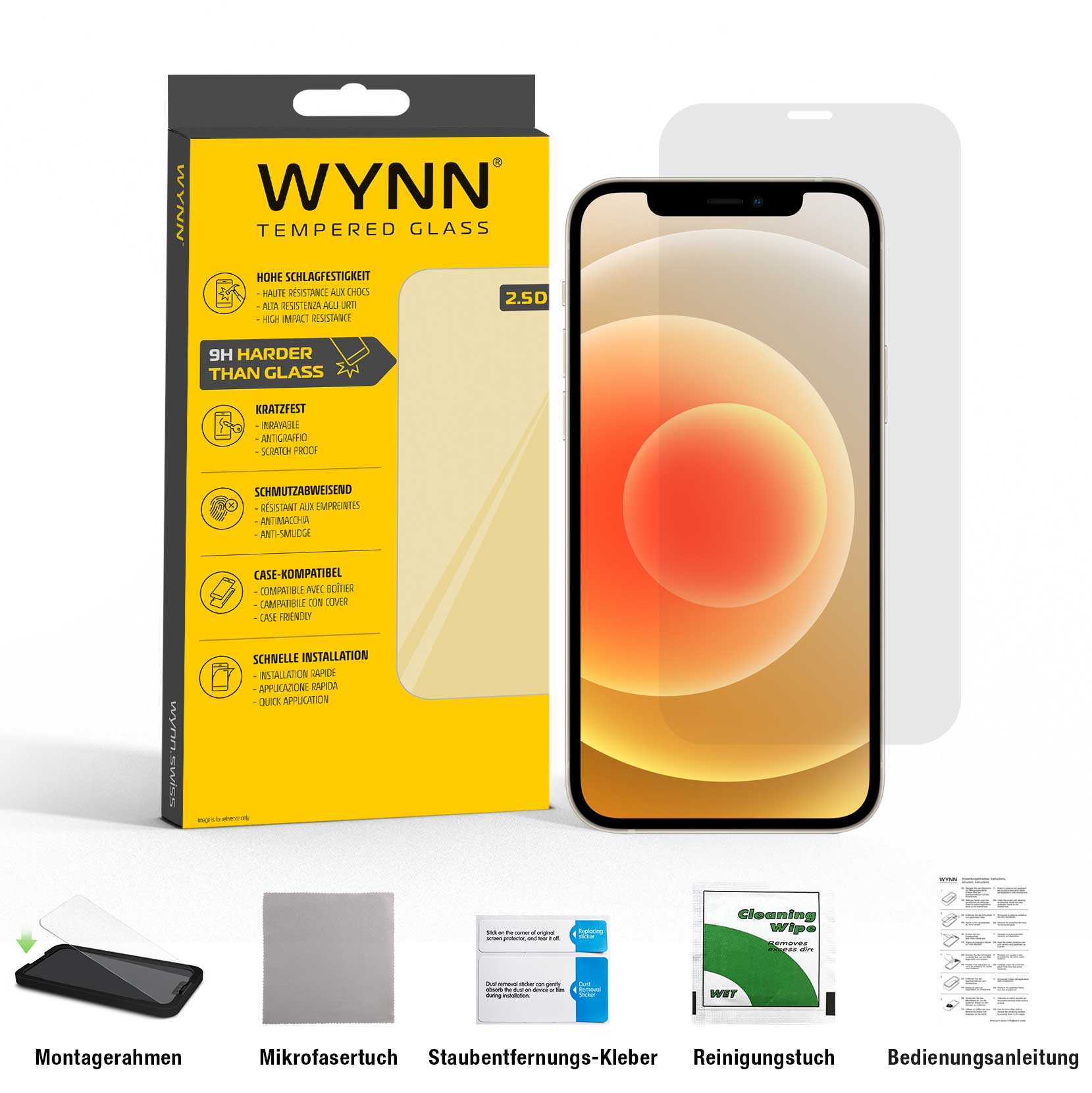 WYNN iPhone 12/12 Pro 2.5D Extra Clear Schutzglas