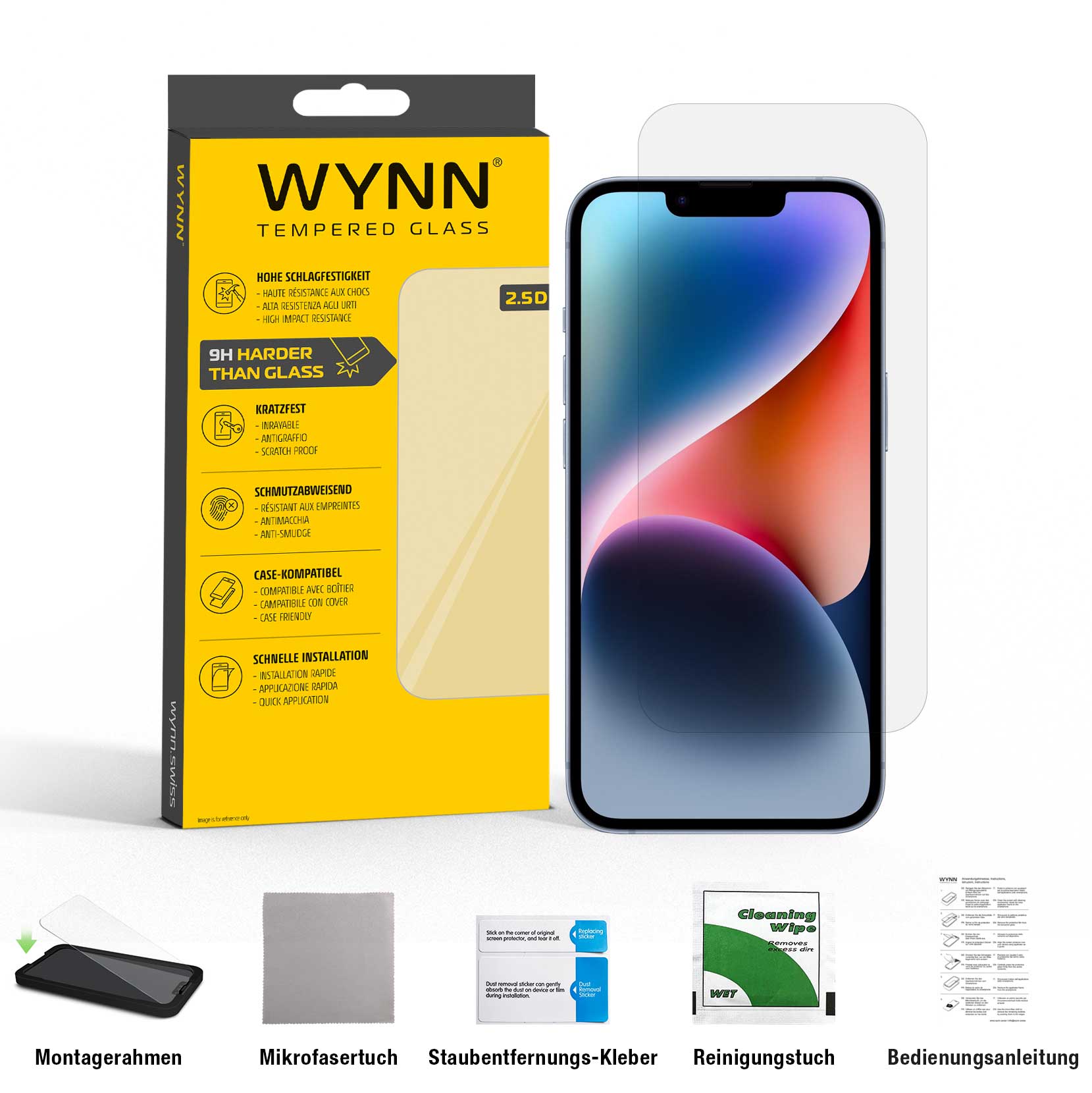 WYNN 2.5D Extra Clear Schutzglas iPhone 16e/14/13/13 Pro WYNN 2.5D Extra Clear Schutzglas iPhone 16e/14/13/13 Pro