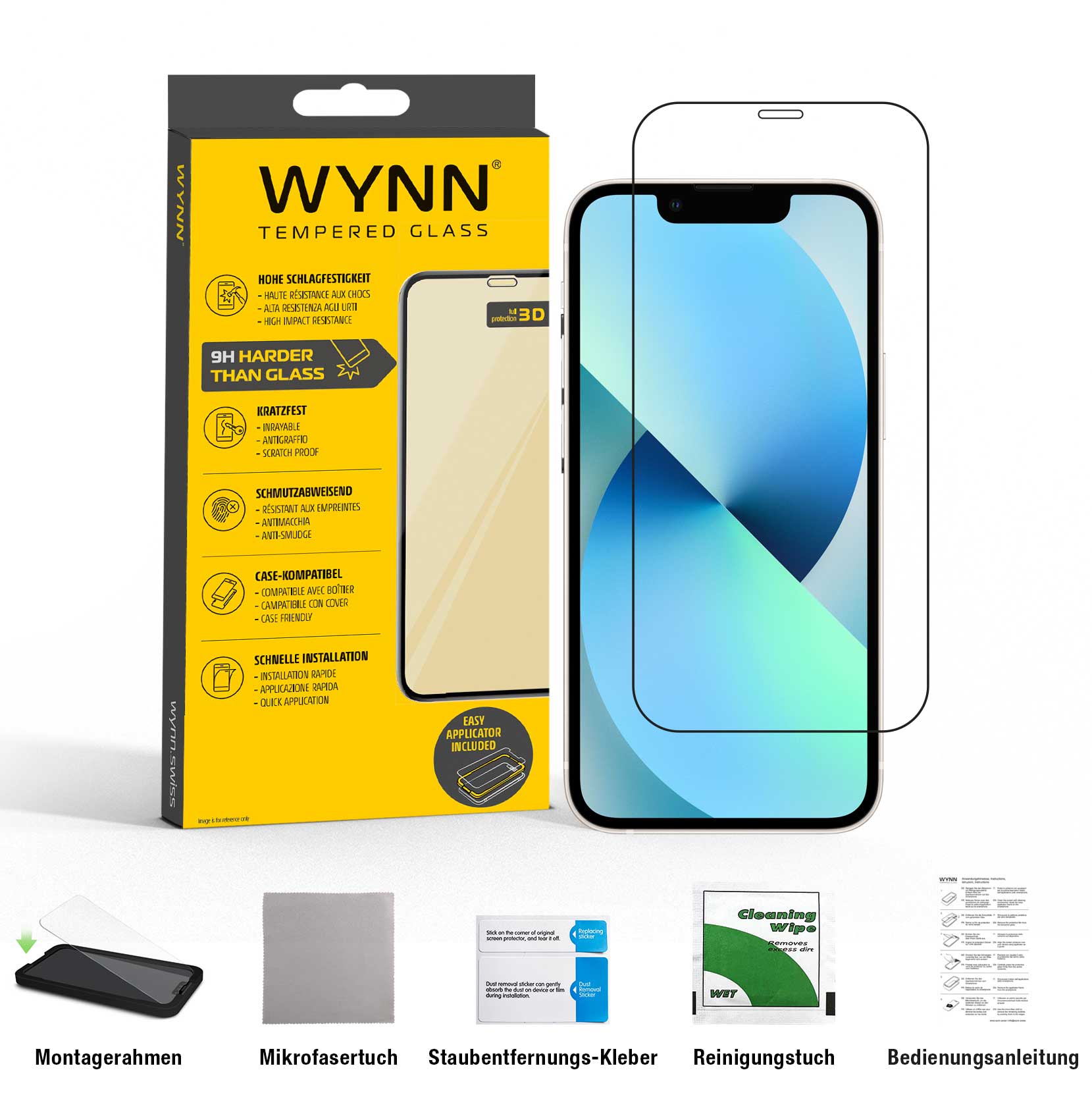 WYNN® 3D Full Coverage Schutzglas iPhone 13 mini