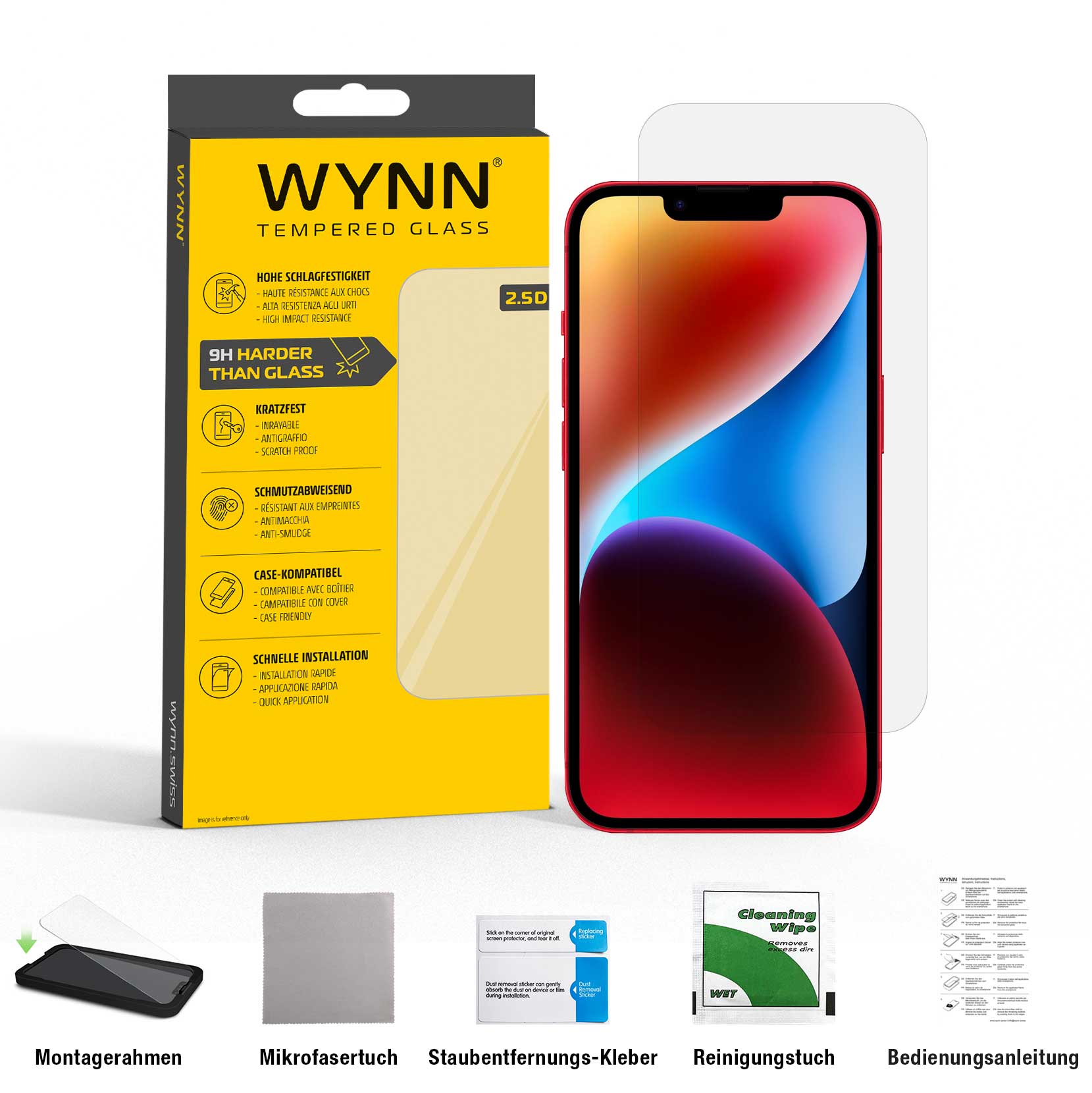 WYNN® 2.5D Extra Clear Schutzglas  iPhone 14 Plus/13 Pro Max
