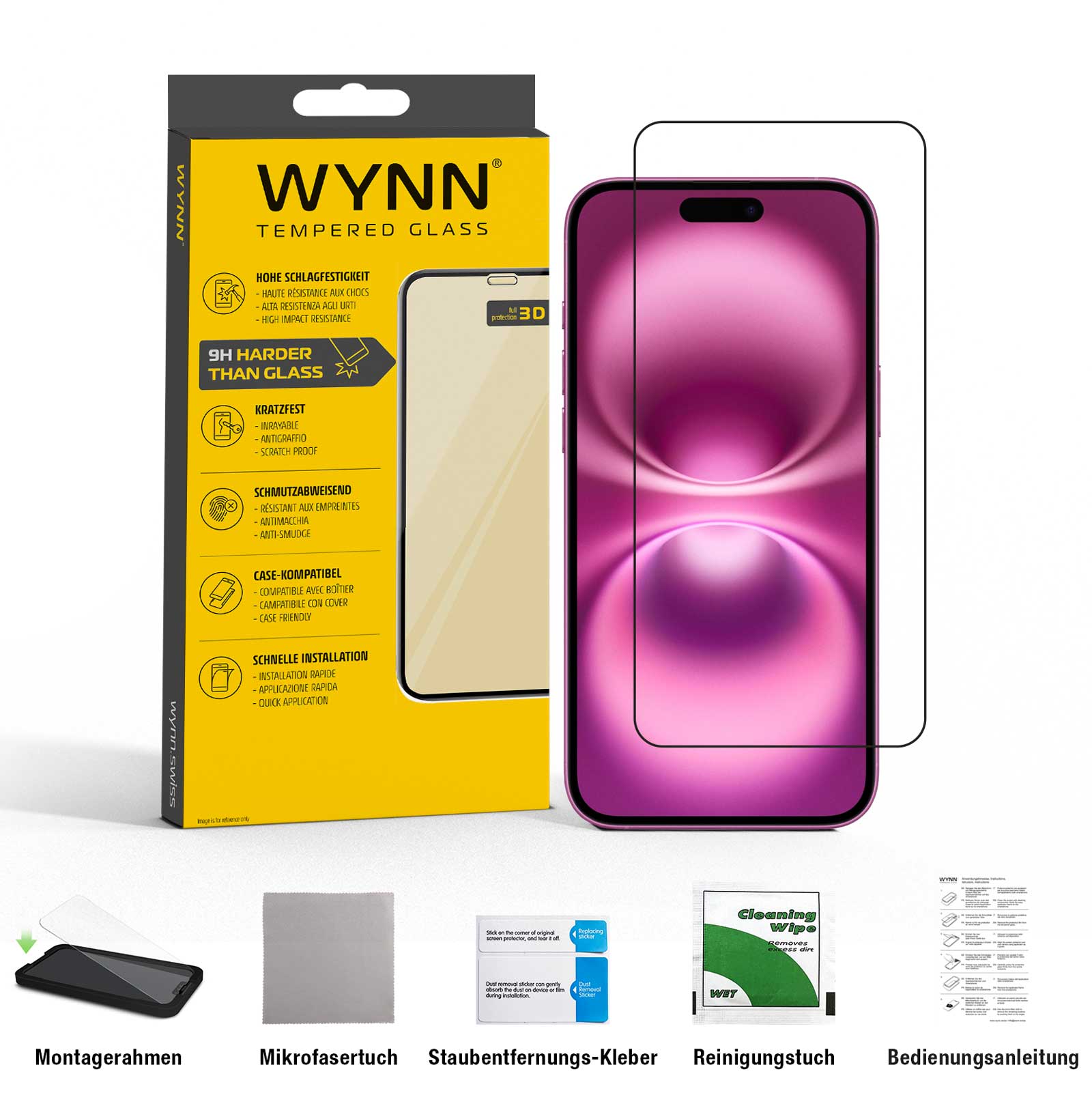 WYNN 3D Full Coverage Schutzglas  iPhone 16 Plus
