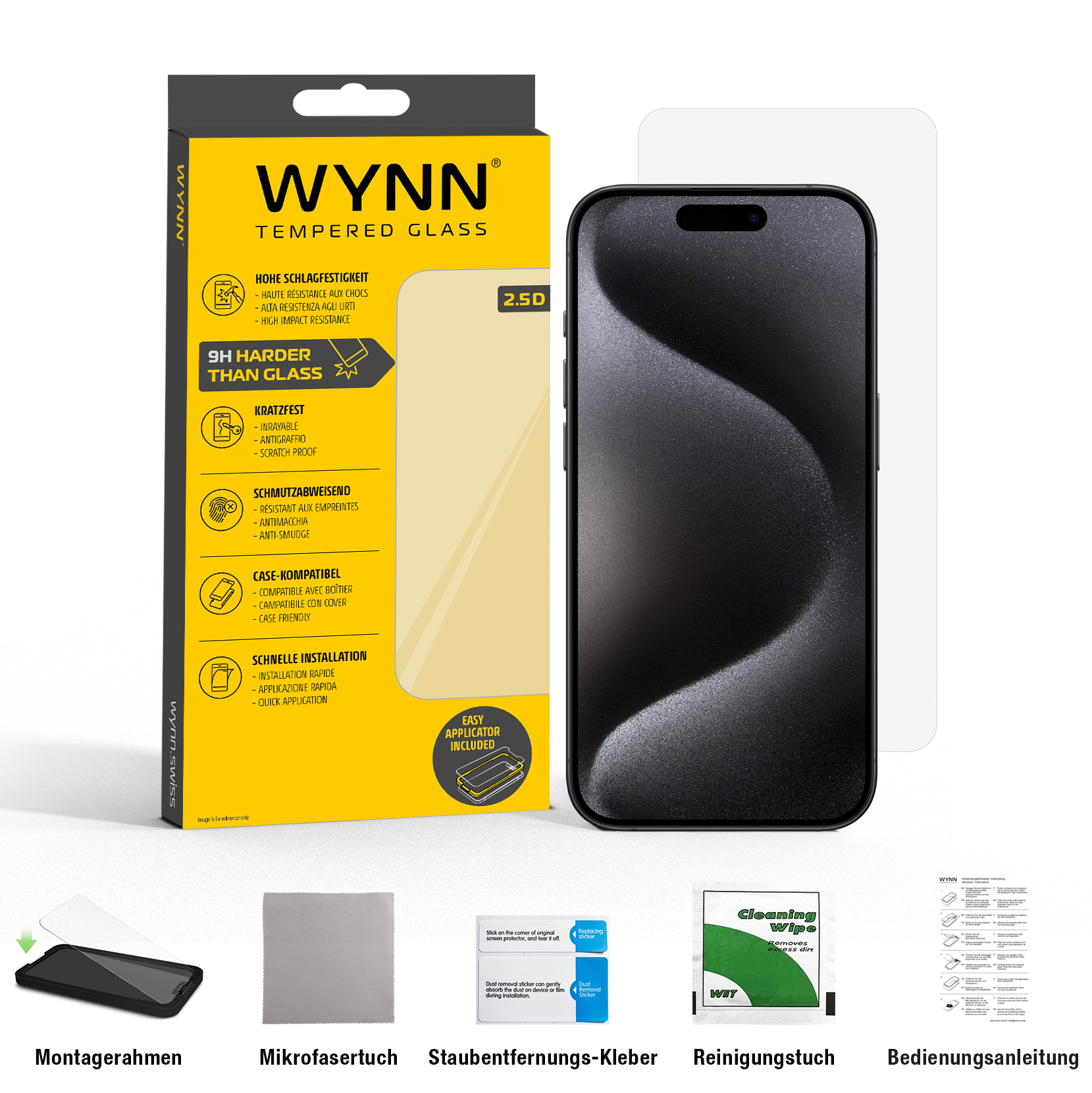 WYNN 2.5D Extra Clear Schutzglas iPhone 15 Pro