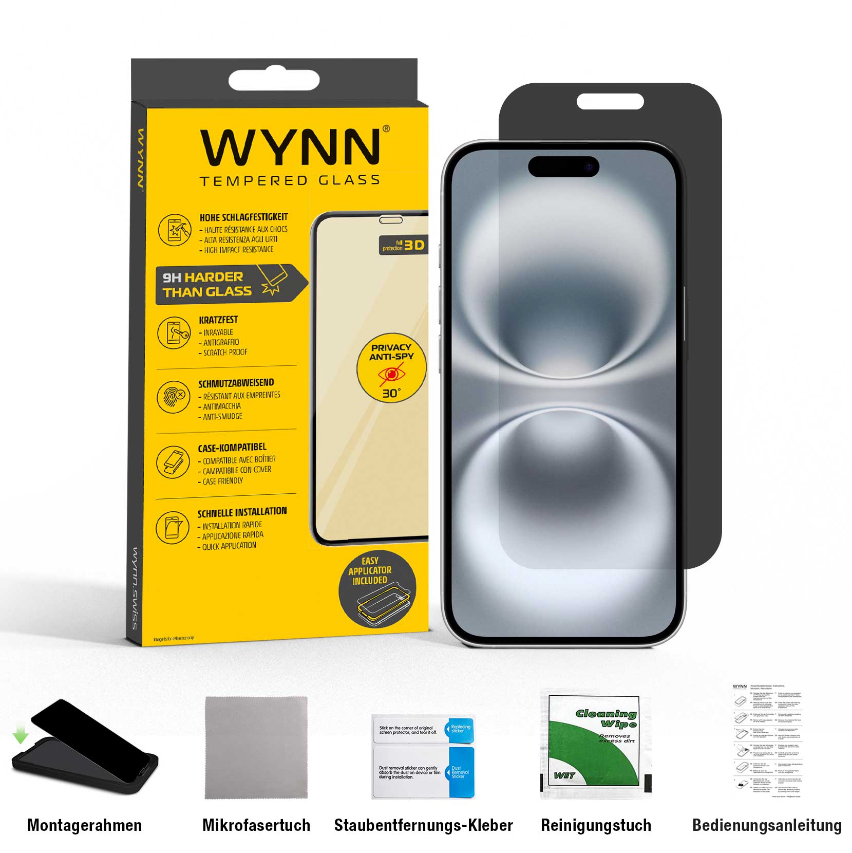 WYNN 3D Privacy Schutzglas  iPhone 16