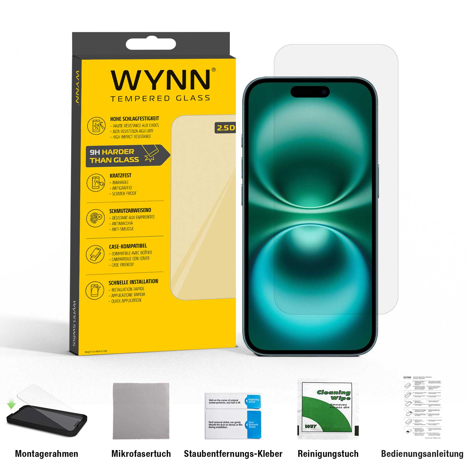 WYNN 2.5D Full Coverage Schutzglas  iPhone 16