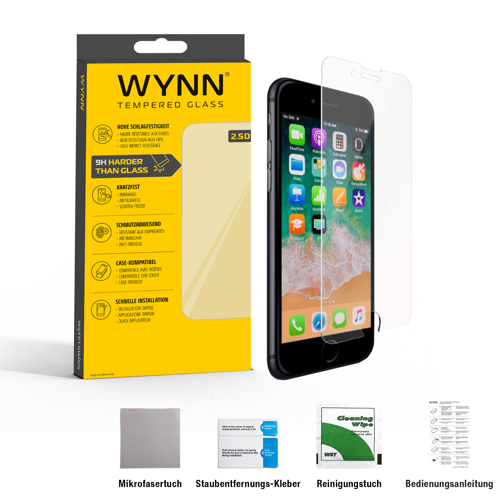 WYNN iPhone SE (2022/2020) 2.5D Extra Clear Schutzglas